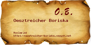 Oesztreicher Boriska névjegykártya